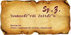 Szekszárdi Zoltán névjegykártya