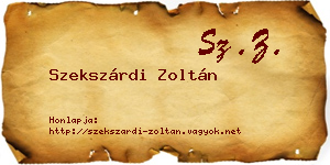 Szekszárdi Zoltán névjegykártya
