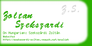 zoltan szekszardi business card