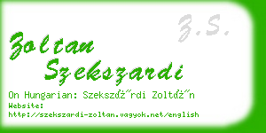 zoltan szekszardi business card